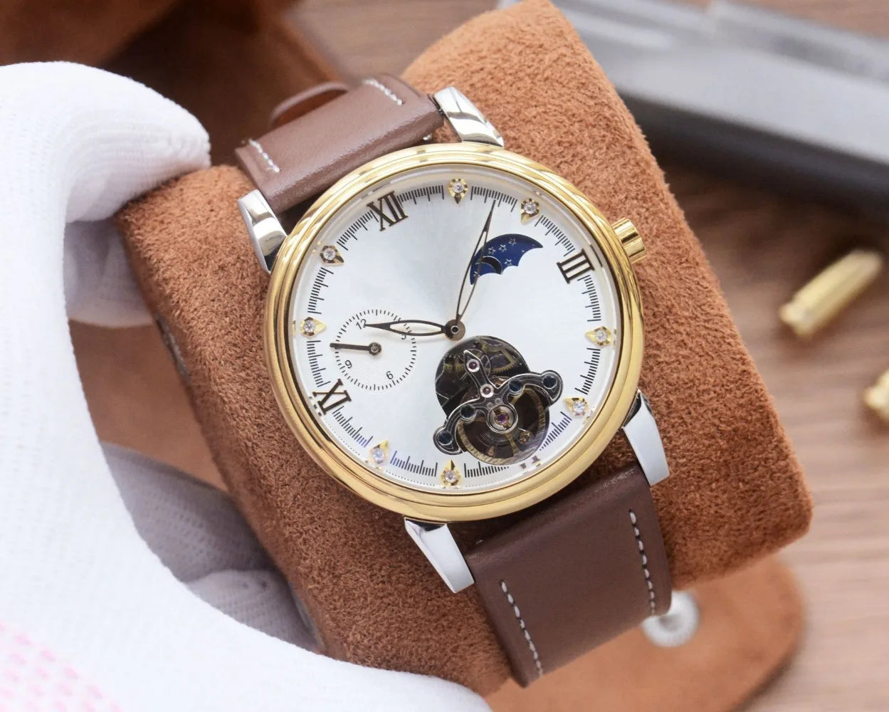 Hollow Tourbillon Mechanical Automatic Watch Nautilus Moon Phase Star Men's Hand 2026 Classic Fashion