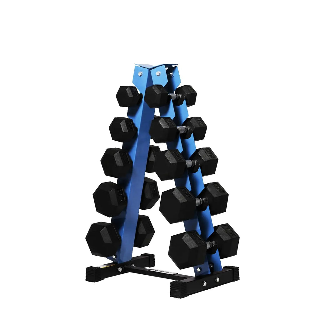 RitFit 250LB/300LB/350LB/550LB/650LB Rubber Hex Dumbbell Sets with Weights Rack, Multiple Color Choices Available
