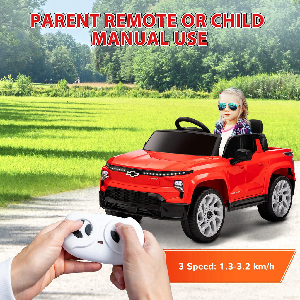 12V Kids Ride on Electric Car with Parent Remote Control Suspension LED Lights Music Player 0.8-2MPH for Kids Red, Built-In Music Player