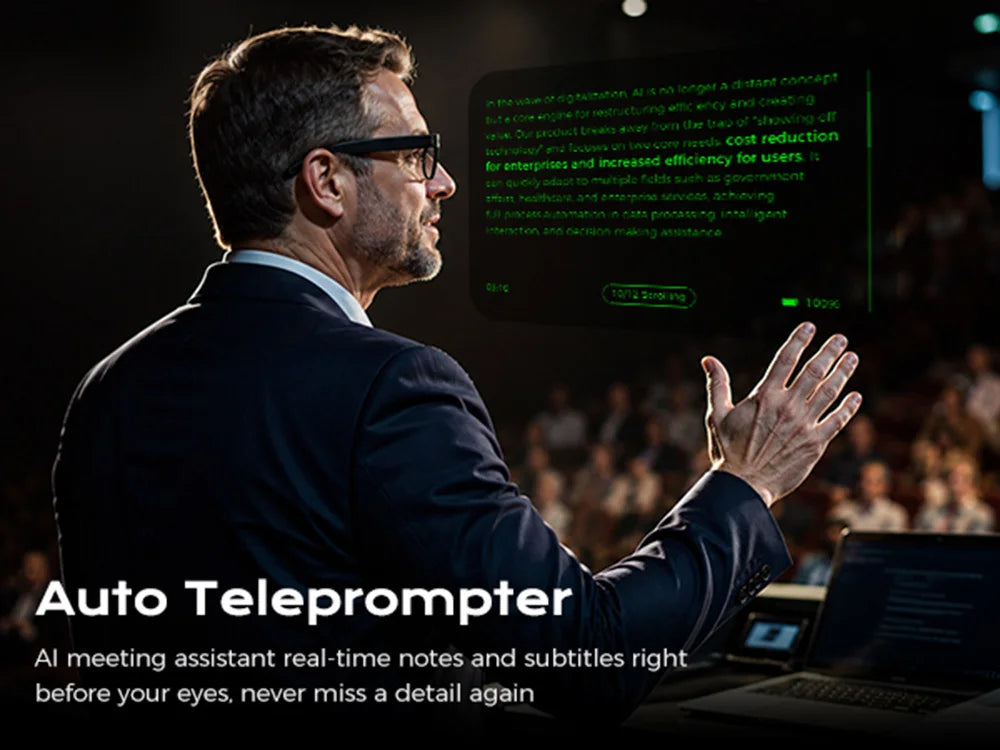 Domars AR Smart Glasses Take Photos Navigate in Real Time Translate Teleprompter Voice Assistant AI Glasses with 210 mAh Battery