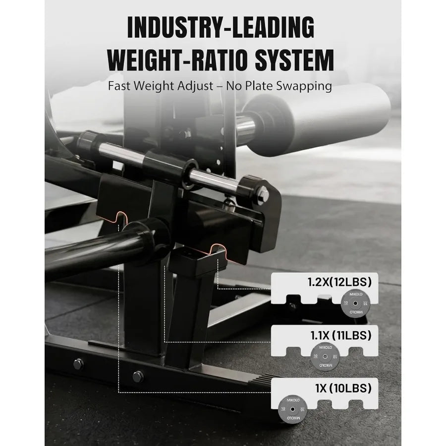 Leg Extension and Curl Machine, Adjustable Leg Curl Machine for Home Gym,Lying Leg Curl Machine with 1:1 Resistance System,Black