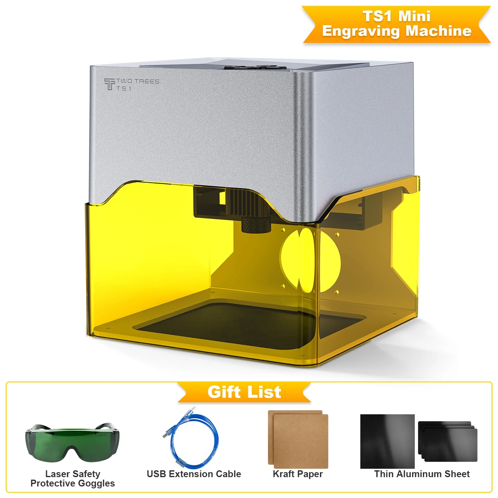 Twotrees TS1 Portable Mini Laser Engraver CNC Bluetooth Machine DIY Logo Marking Machine Painted Dog Tag Paper Leather Wooden