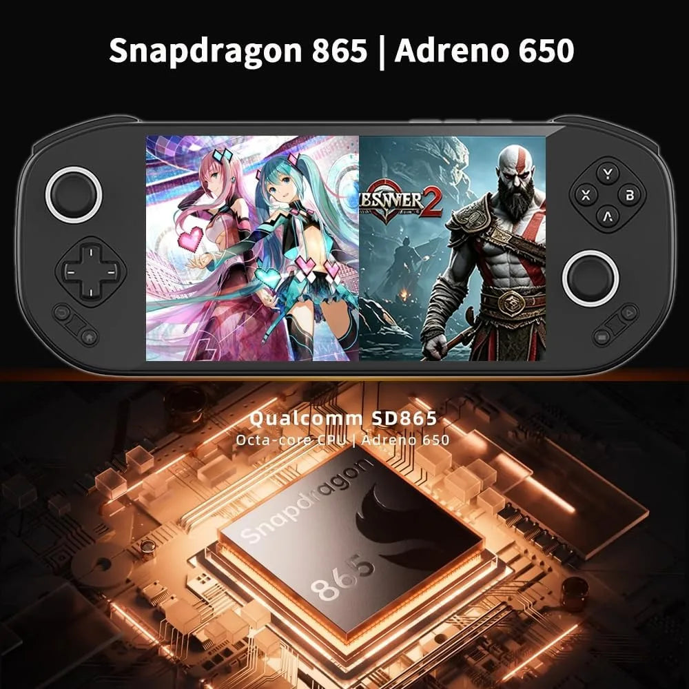 Portable 7" 144Hz AMOLED Gaming Console with Snapdragon 865, 8GB+128GB, WiFi 6, and 8000mAh Battery