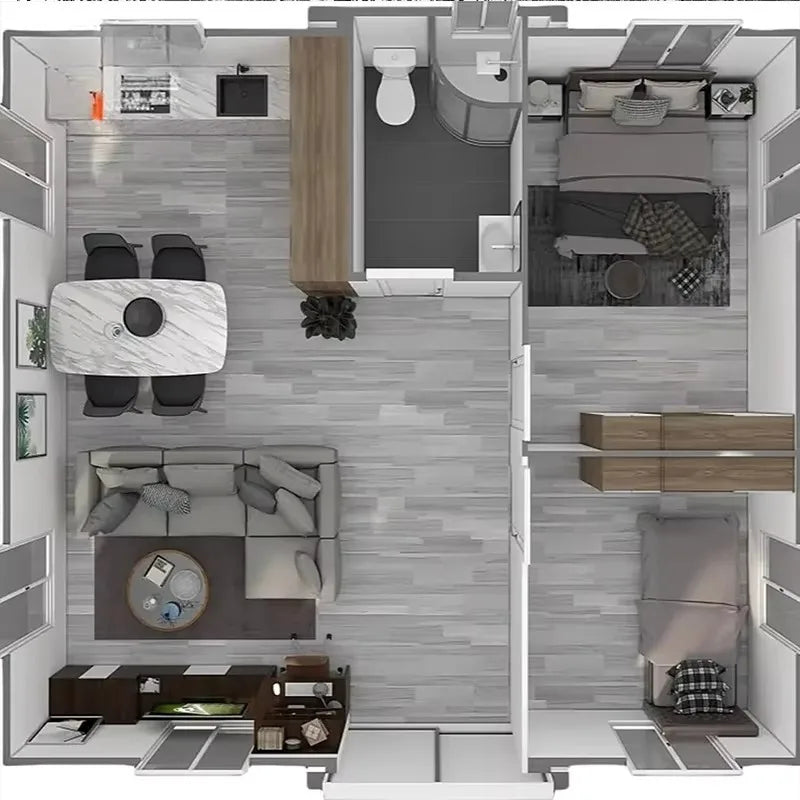 20ft Quick Installation Z Folding Steel Small Houses for Living Prefab Mobile Modern Bedroom Temporary Dormitory for Hotel