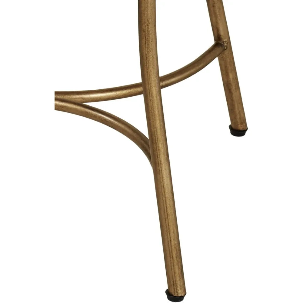Eden Powder Coated Vanity Dressing Stool with Ember Glow Vinyl Cushion Seat