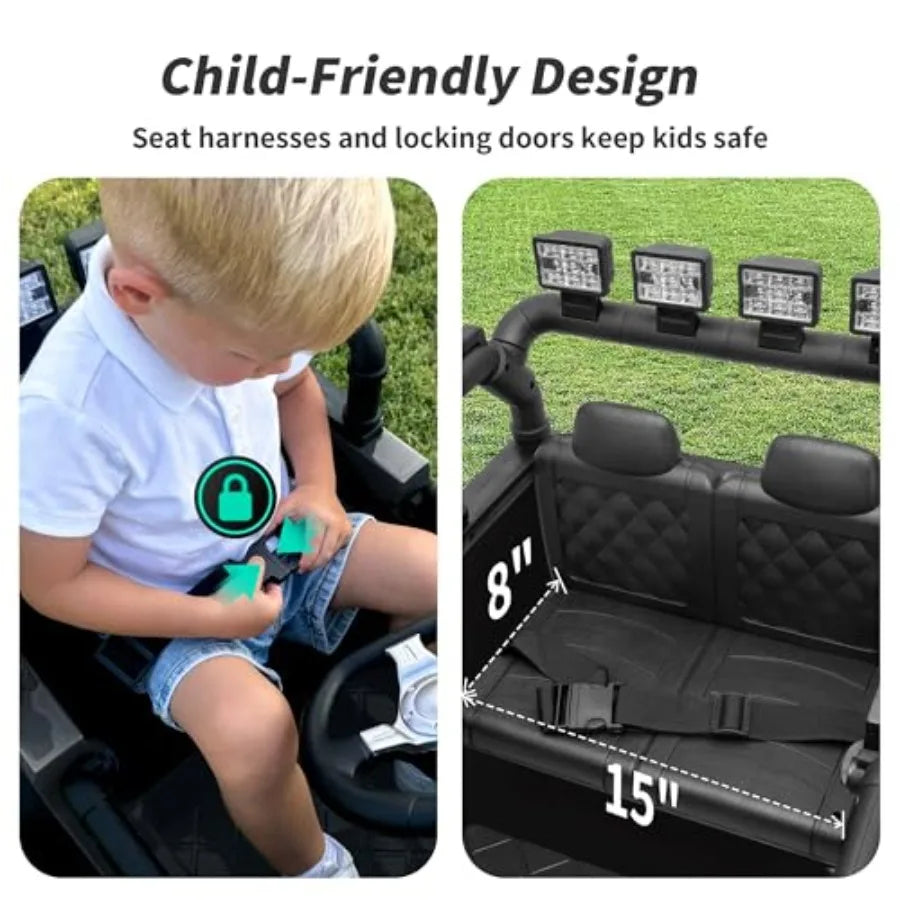 Ride on Car Toy 24V Electric Car for with Remote Control 2x200W Motors - Black