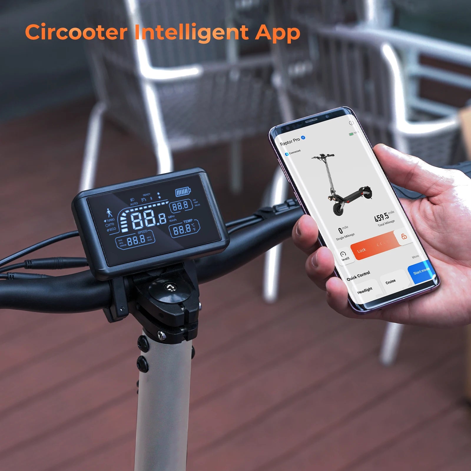 Circooter Raptor pro adult escooter, 1600W motor, folding E-scooter, 10-inch tire, E-mountain scooter, electric scooter