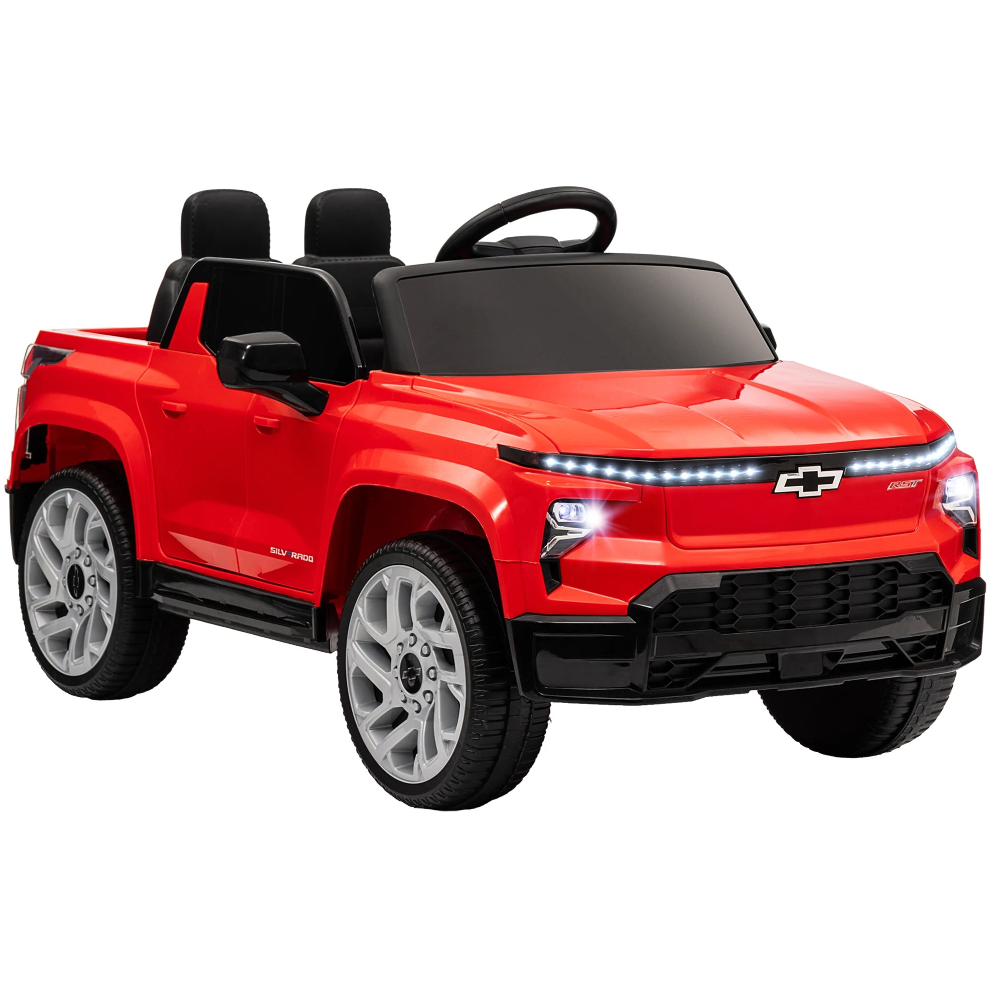 12V Kids Ride on Electric Car with Parent Remote Control Suspension LED Lights Music Player 0.8-2MPH for Kids Red, Built-In Music Player