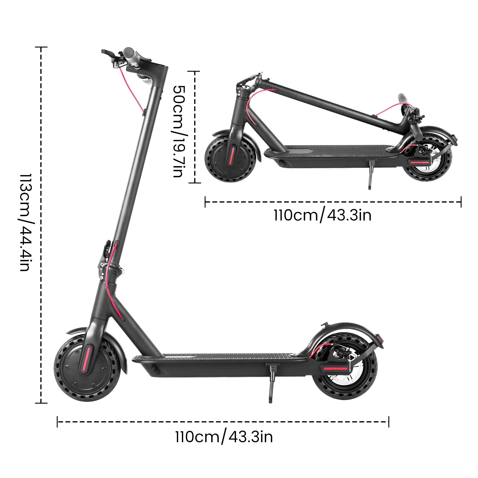 AiliFe Electric Scooter Long Range 350W Peak 500W Motor 8.5" Tires Portable Commuting E Scooter With Front suspension