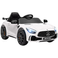 12V Kids Ride on Electric Car with Parent Remote Control LED Lights Music Player 1.9-3.1MPH for Ages 3-6 White, Built-In Music Player