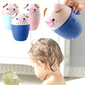 Cute Baby Shampoo Rinse Cup Baby Piggy Cartoon Bath Rinser Pail to Wash Hair and Wash Out Shampoo by Protecting Infant Eyes
