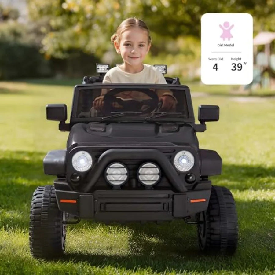Ride on Car Toy 24V Electric Car for with Remote Control 2x200W Motors - Black