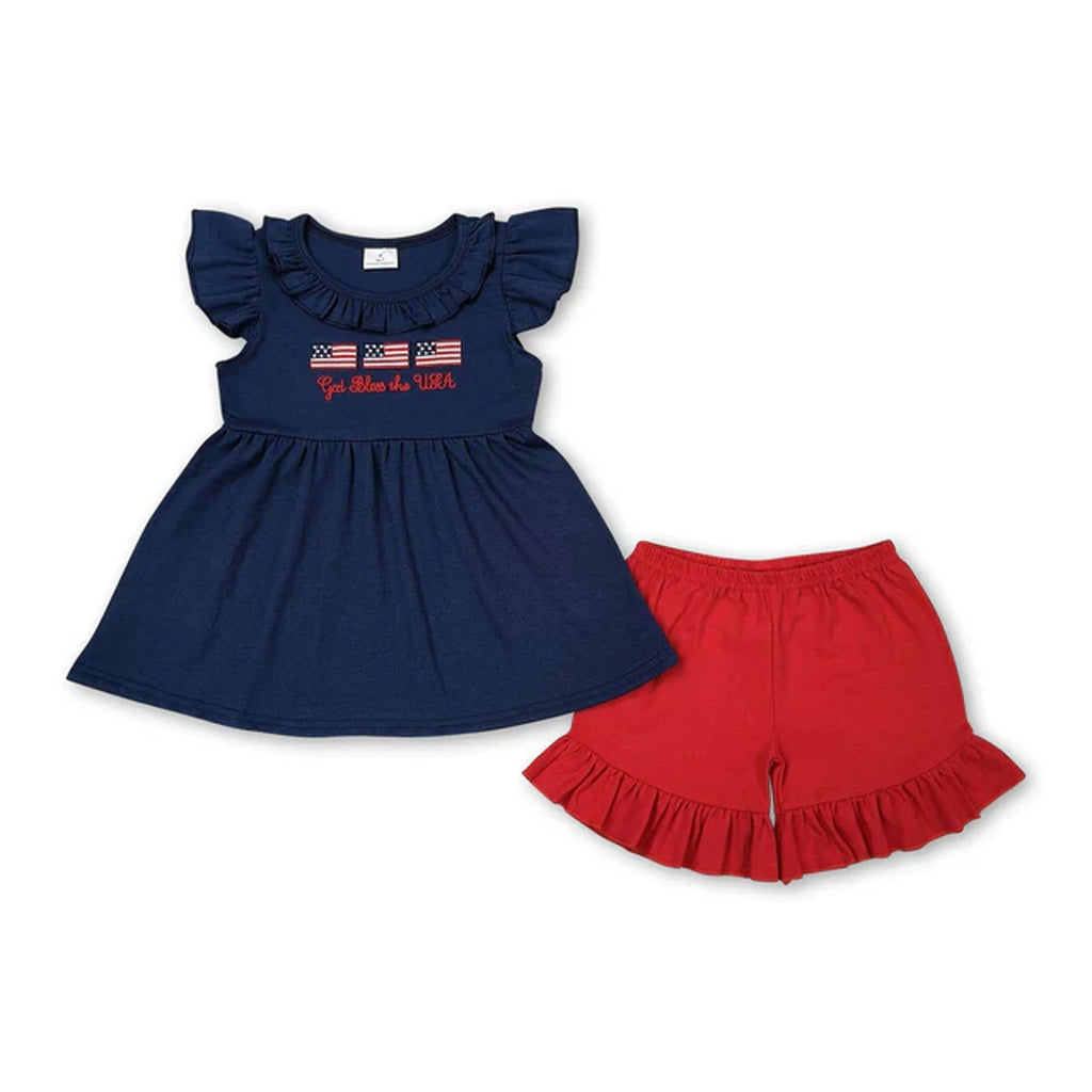 Toddler Girl 2 Piece Summer Outfits Plaid Strawberry Leopard Print Sling Top Ruffle Shorts Kids Matching Clothes