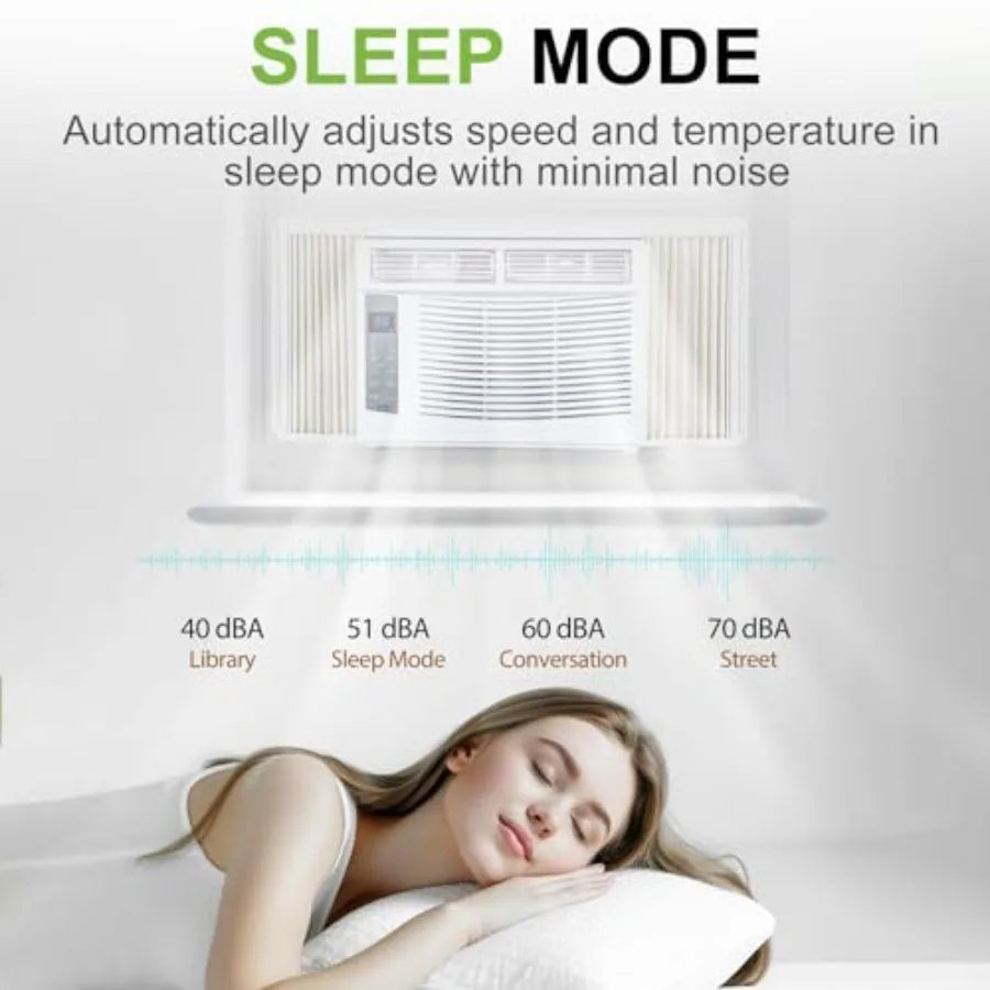 WiFi Enabled 6, 000 BTU Window Air Conditioner, Smart Window AC Unit with Remote, Energy Saving, Easy Install Kit, Cools up to