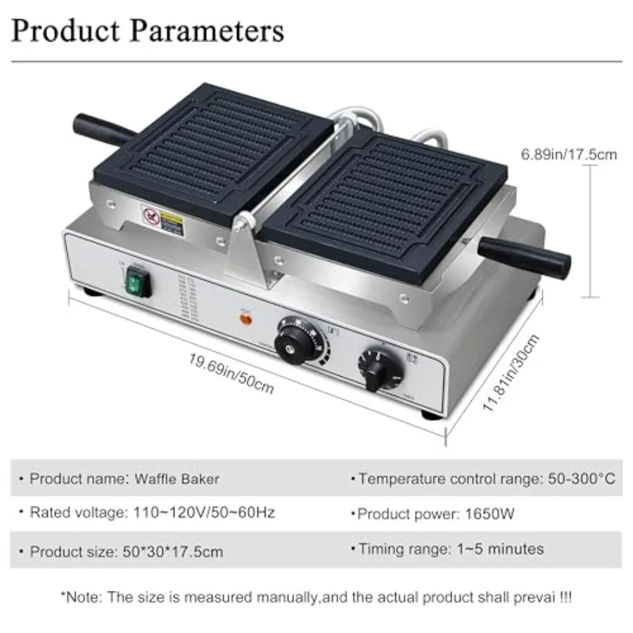 Commercial Electric Waffle Fries Maker 110V French Fries Shaped Waffle Machine Stainless Steel Golden Biscuit Stick Maker with