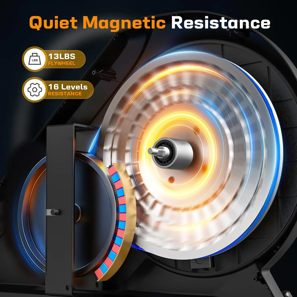 Home Use Elliptical Machine, Magnetic Resistance, Black, Ultra-Quiet & 16 Resistance Levels