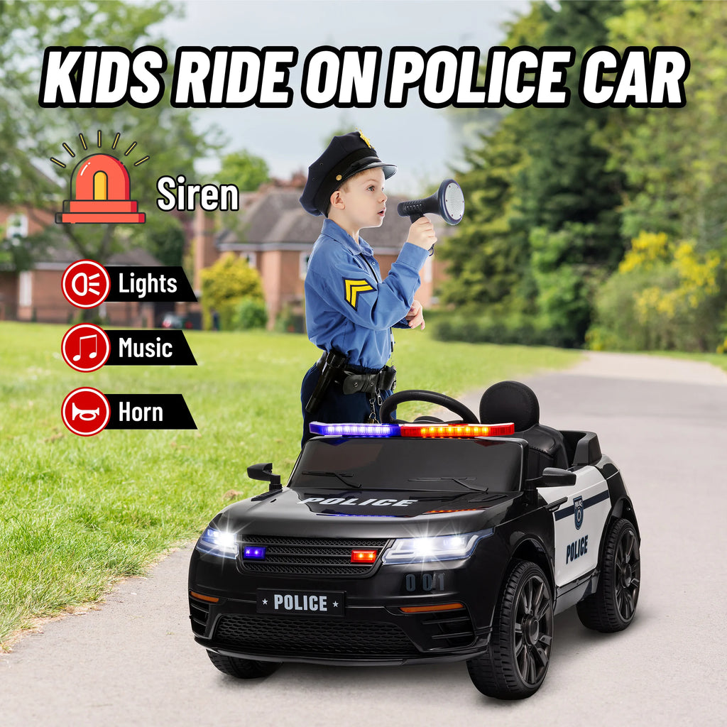 12V Kids Ride on Electric Car with Parent Remote Control Suspension LED Lights Music Player 1.9-3.1MPH for Ages 37-95 Black, Built-In Music Player