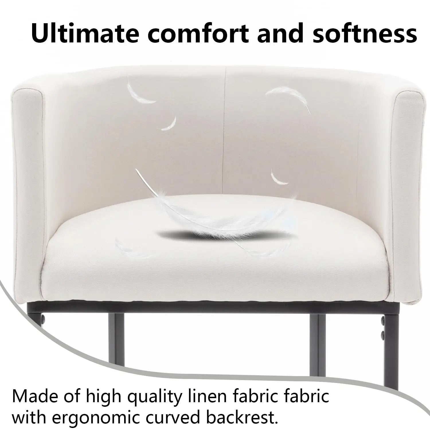 25in Counter Height Bar Stools Set of 3 with Backrest Metal Frame Linen Upholstered Kitchen Island Cafe Beige, Customized