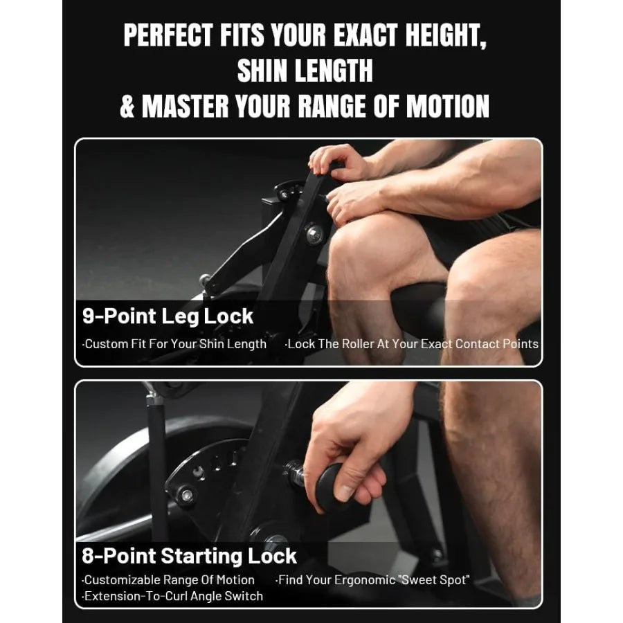 Leg Extension and Curl Machine, Adjustable Leg Curl Machine for Home Gym,Lying Leg Curl Machine with 1:1 Resistance System,Black