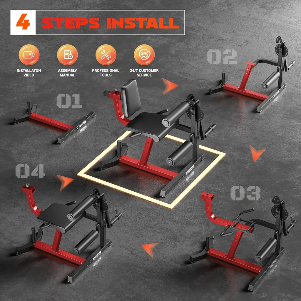 4 in 1 Lower Body Workout Machine for Home Gym, Alloy Material, Green Color, Adjustable and Plate - Loaded