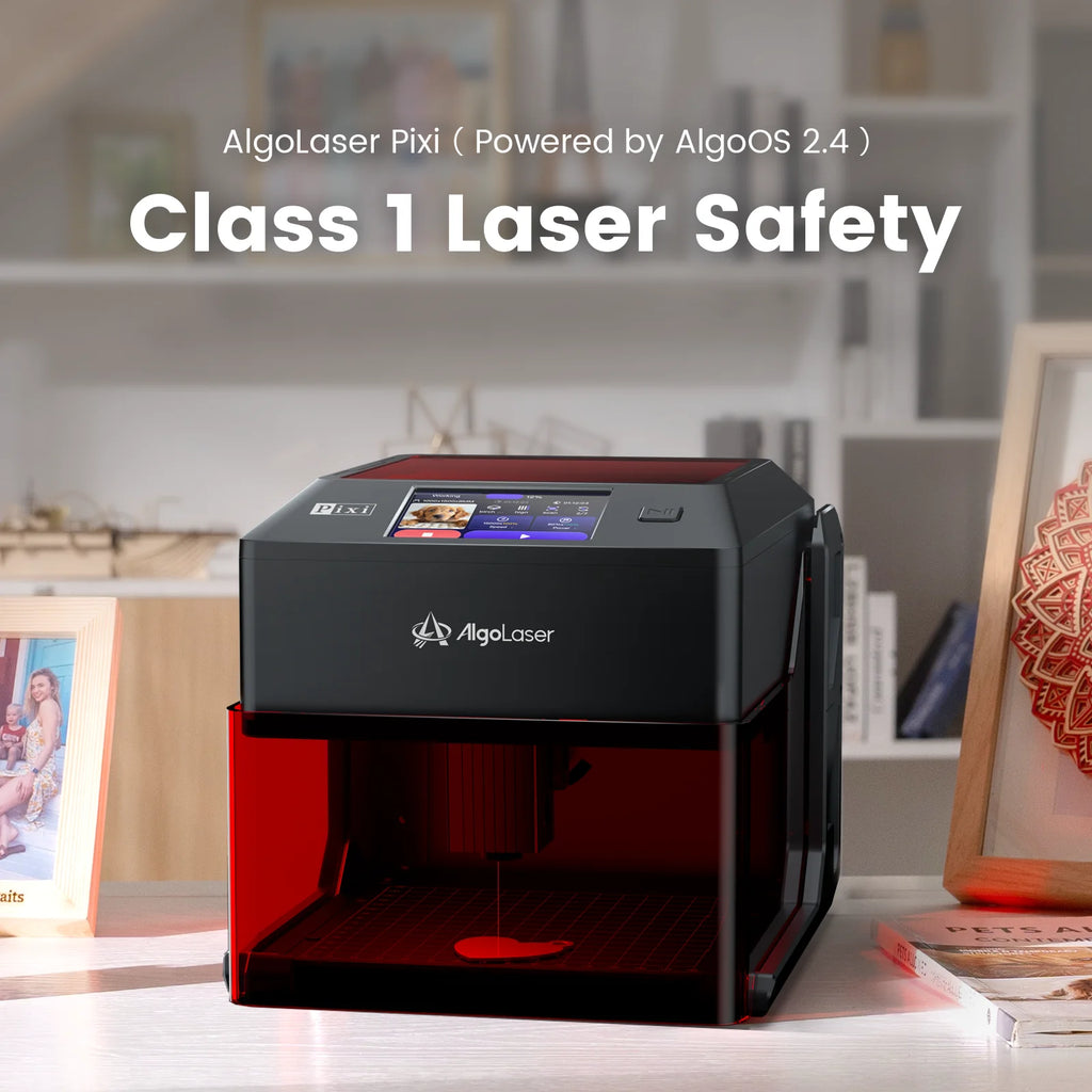 Algolaser 10W Laser Printer Set, equipped with 3.5-inch smart screen. Ideal for photo printing and DIY creations, works on wood