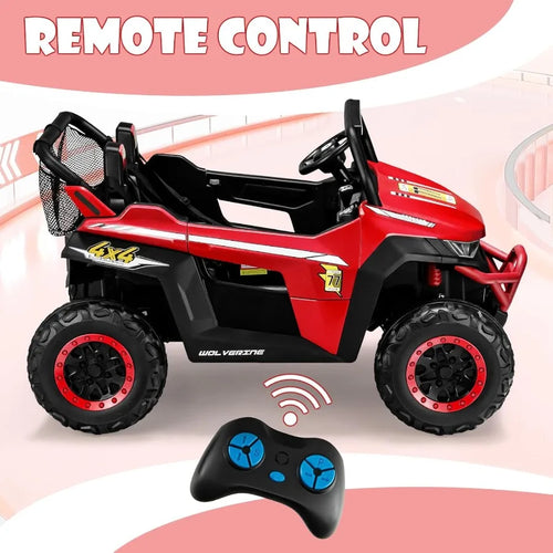 2 Seater Ride on Car for 12V UTV ' Electric Vehicles with Remote Control Spring Suspension Soft Start Music Bluetooth FM Batter