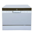 Compact Countertop Dishwasher with Delay Start for Kitchen Use Stainless Steel Interior Silver Color 6 Place Settings Rack Ener
