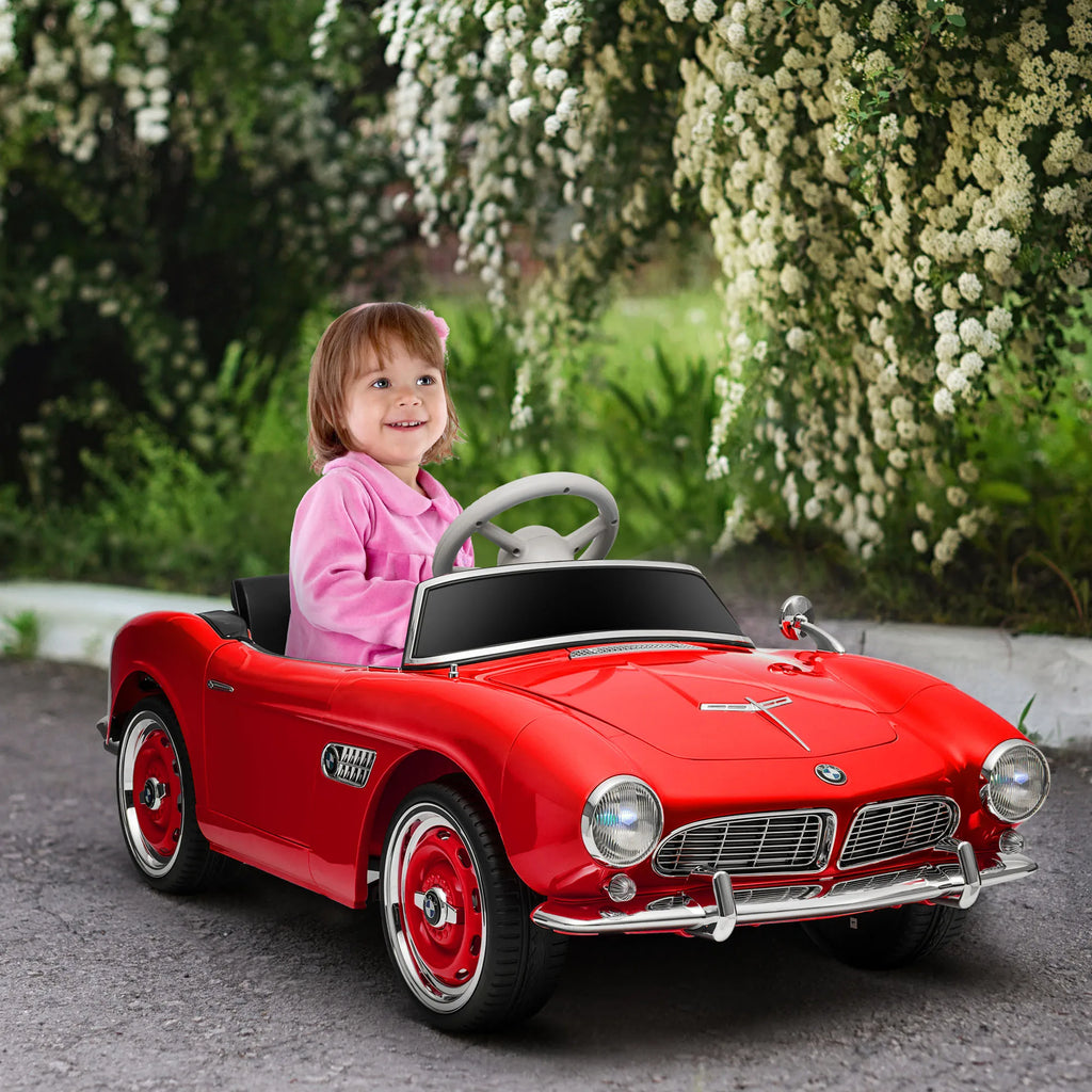 Kids Ride on Electric Car with Parent Remote Control Suspension LED Lights Bluetooth Music 3.1MPH for Kids Red, Bluetooth Music Player
