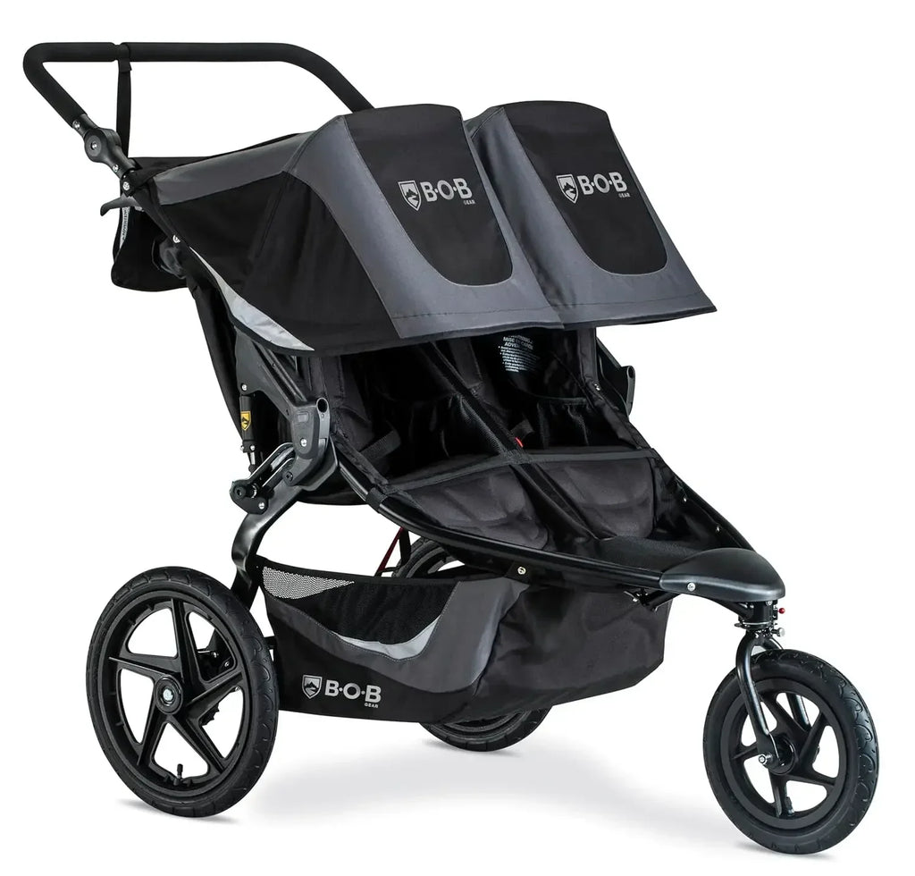 Graphite Black BOB Gear Flex 3.0 Duallie Jogging Stroller Double Stroller Adjustable Handle Shock Absorbing Wheels