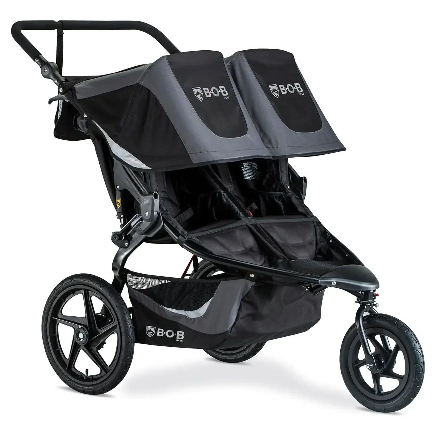 Graphite Black BOB Gear Flex 3.0 Duallie Jogging Stroller Double Stroller Adjustable Handle Shock Absorbing Wheels