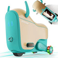 electric ride-on car for indoor, outdoor, and travel use; ABS plastic body; red color; flashing wheels, adjustable speeds, 14L