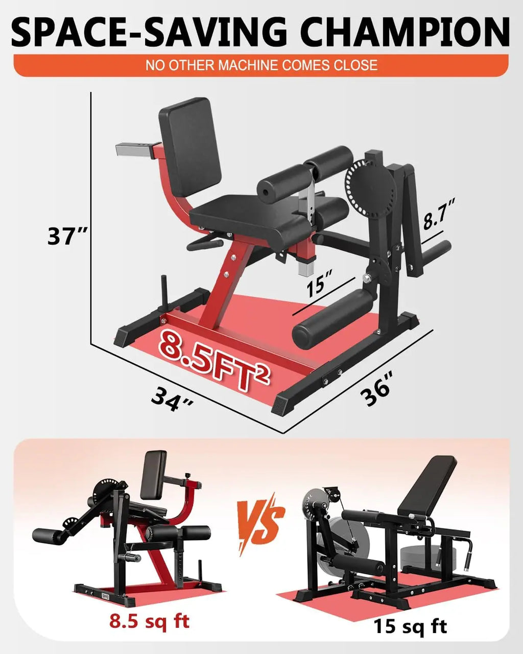 Adjustable Leg Extension and Curl Machine for Home Gym, Iron Material, Blue Color, Plate - Loaded Lower Body Workout