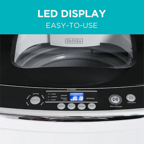 0.9 Cu. Ft. Portable Washer 6.6 lb Capacity for Homes Apartments 5 Wash Cycles Quick Connect Sink Adapter and Drain Hose Includ