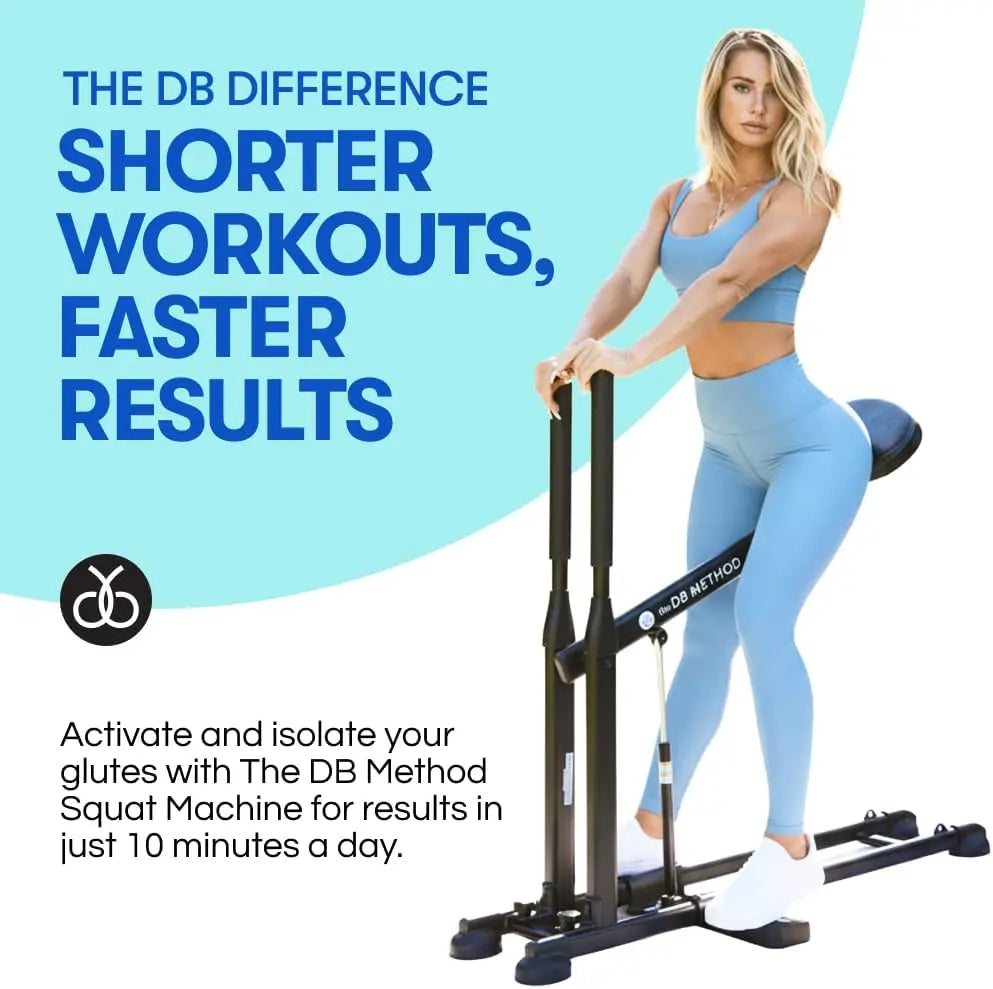 Durable Steel Squat Machine in Black for Home Gym: Low - impact Lower Body Workouts, Easy Setup and Foldable
