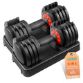 AOTOB 25/55 LBS Adjustable Dumbbell Set, Anti-Slip Fast Adjusting with Turning Handle, Adjustment for Men and Women