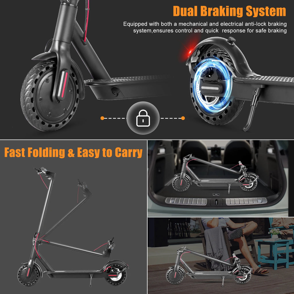 AiliFe Electric Scooter Long Range 350W Peak 500W Motor 8.5" Tires Portable Commuting E Scooter With Front suspension