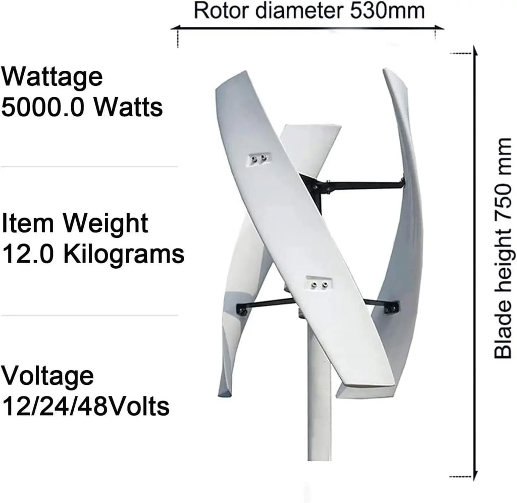 20000W Vertical Axis Wind Turbine Generator Kit with Controller & Grid Inverter - Efficient, Eco-Friendly Home Power Solution fo