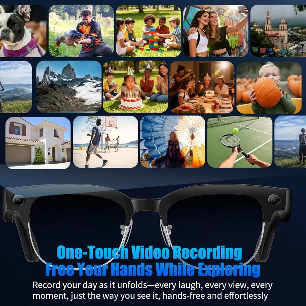 Smart Glasses: 1080P HD, AI Translation, Object Recognition, Bluetooth, Photochromic Lenses, Long Battery Life