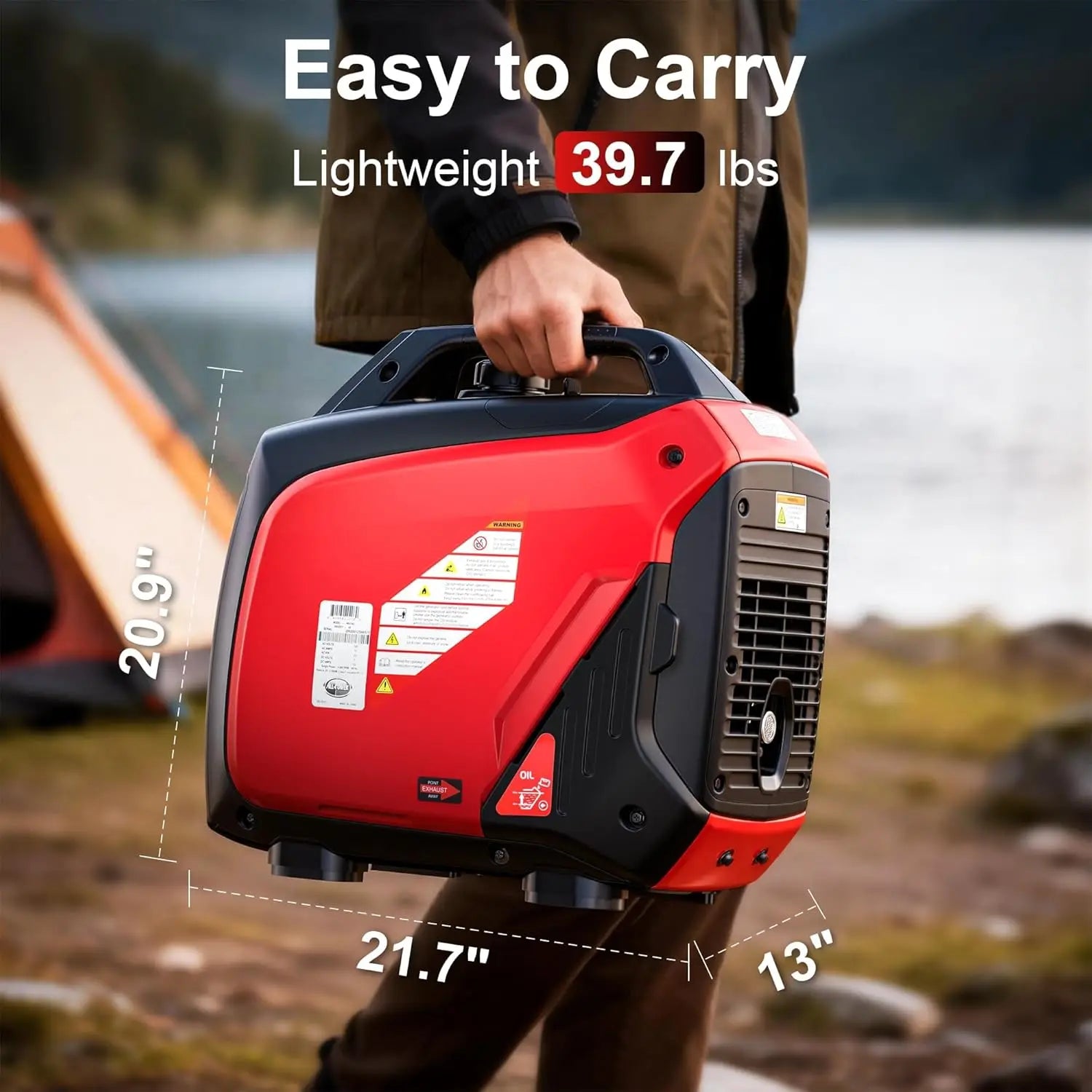 2000W Quiet Inverter Generator,EPA Certified with CO Minder,ECO Mode for Home Camping