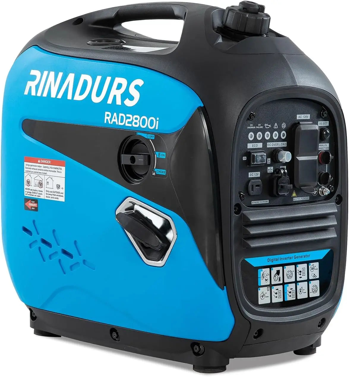 2800 Watt inverter generator, quiet and portable, suitable for home backup power, outdoor camping, and construction sites.EPA Co