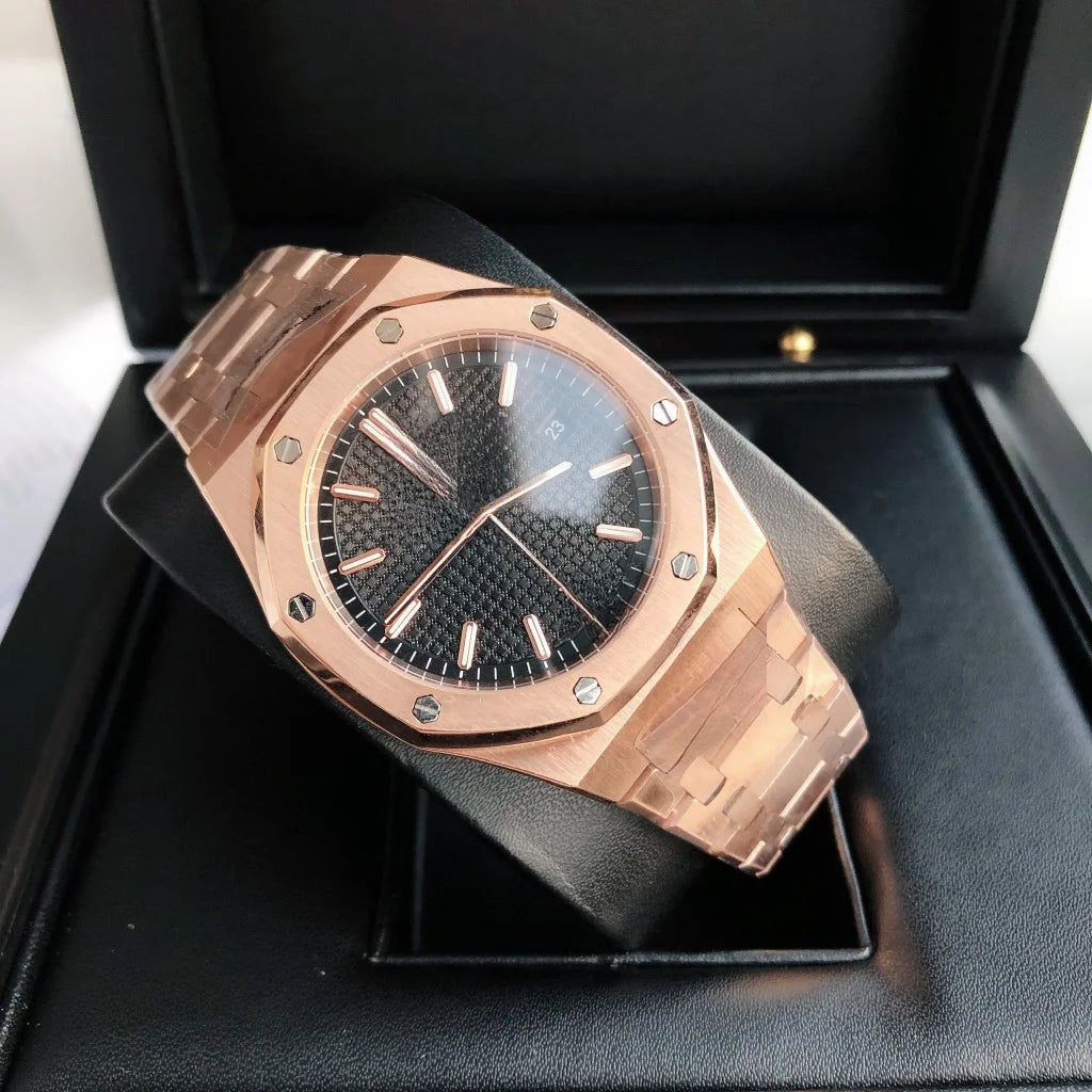Teen Sport Watch Analog Urban Style Outdoor Wristwatch Gold Alloy Band Luminous Soft Touch Strap Fitness Style Festival Gift Commute Polished Case Transparent Style Battery Powered