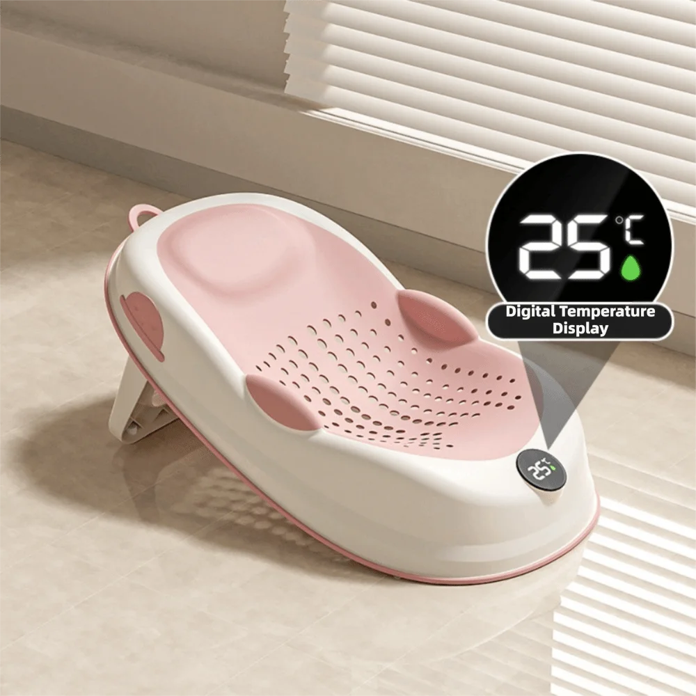 Temperature Sensing Bath Seat Mat Support Structure Mesh Material Baby Bath Net Comfortable Easy to Use Bath Rack Infant Care
