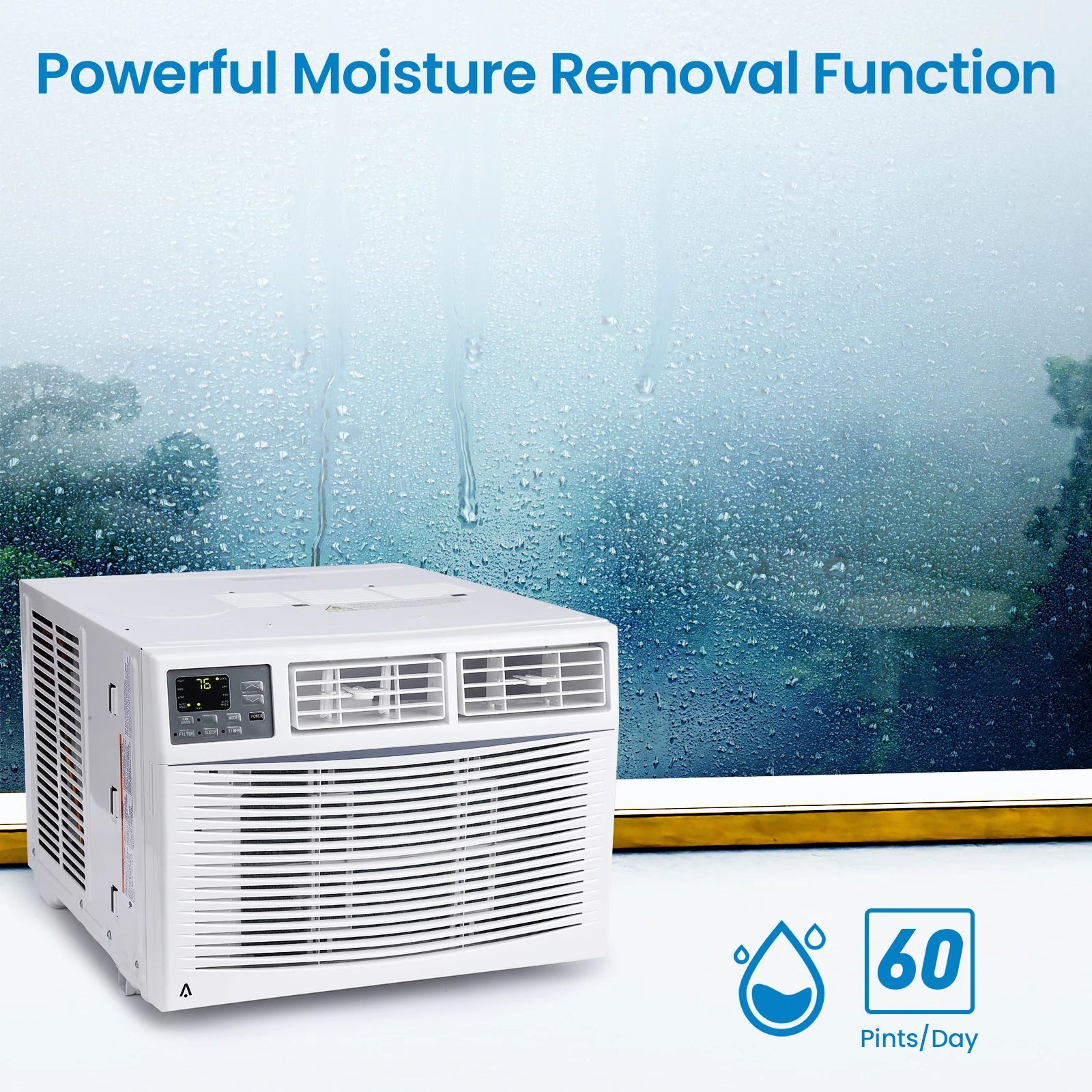 10,000 BTU Window Air Conditioner, Air Conditioners Window-Mounted Room Fast Cooling for 450 Sq.Ft. Indoor Window AC Unit for Summer, Auto-Restart, 3 Cooling & Fan Speeds