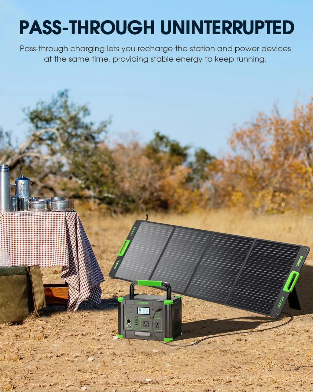 1000W Portable Power Station 999Wh, 120V Pure Sine Wave AC Outlet (2000W Peak), 60W PD USB-C & 10 Ports, Solar Generator for Hom