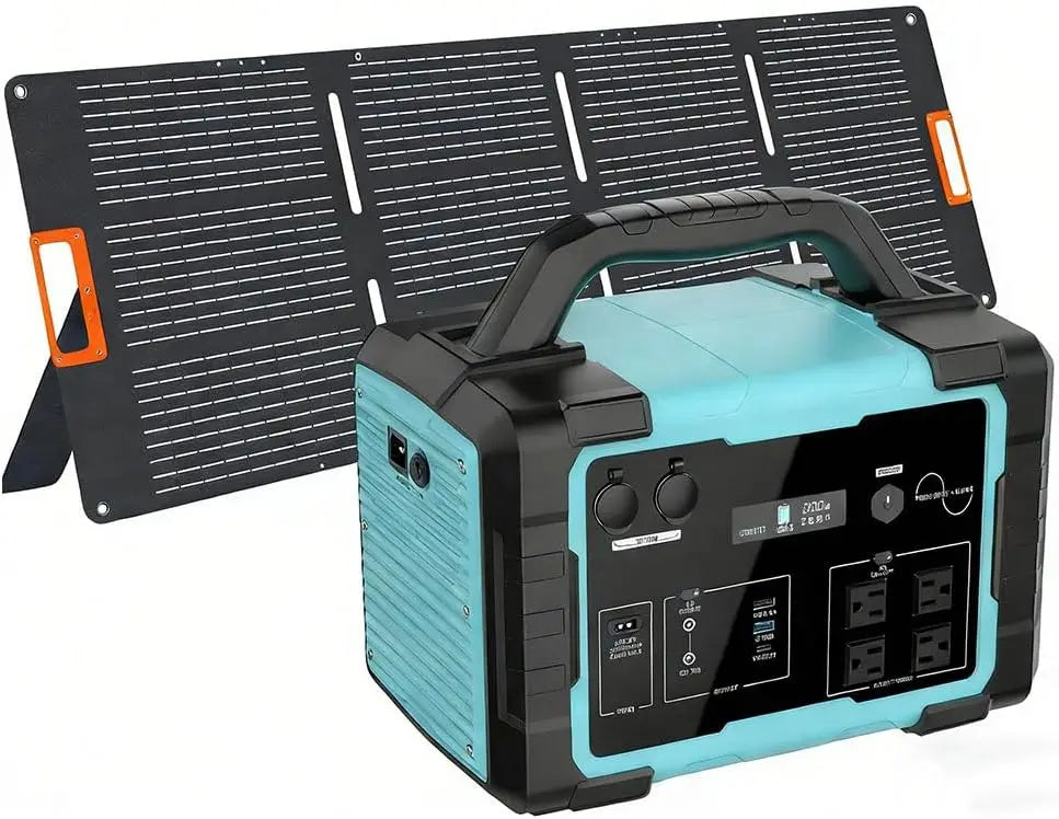 Solar Generator 1800W (3600W Surge) with 200W Solar Panel, 1024Wh LiFePO4 Portable Power Station Kit, 1.5H AC Fast Charge, Clean