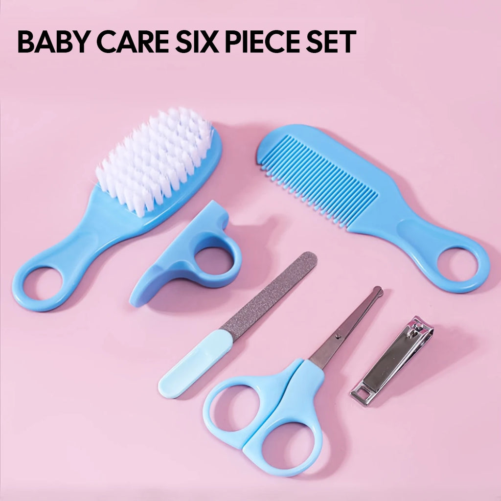 Baby Hygiene Care Set 6Pcs, Hair Tools & Nail Clipper, Plastic Grooming Kit, Great Gift for Kids