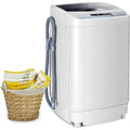 Compact 12-lb Capacity Full-Auto Washer with 10 Programs, LED Display, 8 Water Levels, Laundry Combo for Home, Apartment, Dorm,