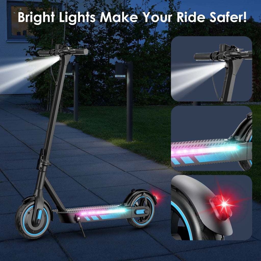 Keemigo 36V15AH Battery Electric Scooter For Adults 600W Motor 10" Air Tires 25 MPH 28 Miles Range Folding With Dual Suspension