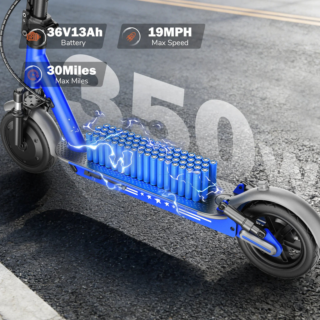 HiQiS V9 Plus Electric Scooter 13Ah Power Battery 350W Motor Front And Rear Shock Absorbers E-Brake Drum Brake City Commute Hike