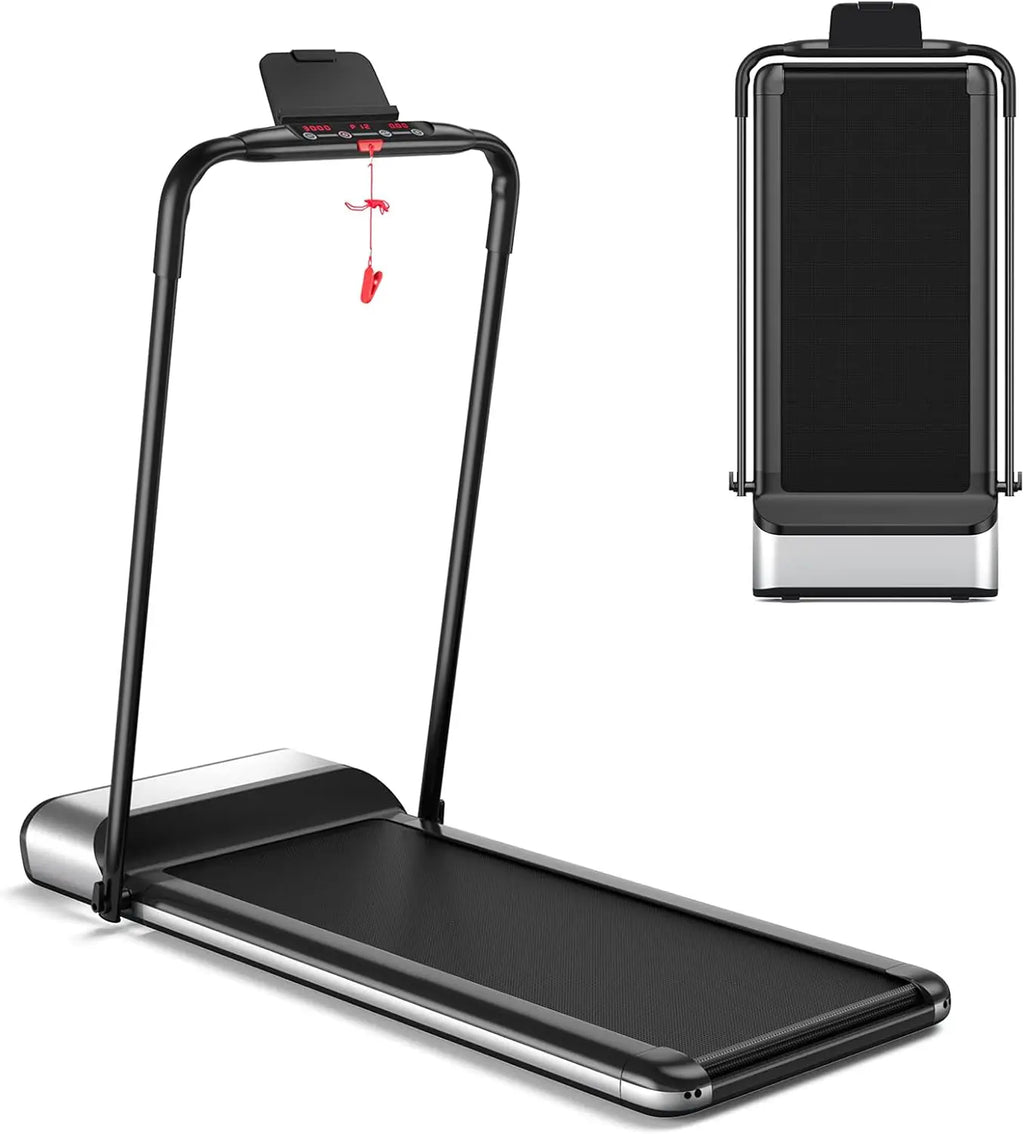 Folding Treadmill, Ultra-Thin Installation-Free Foldable Electric Treadmill, Low Noise, Walking Jogging Machine, Portable Superf